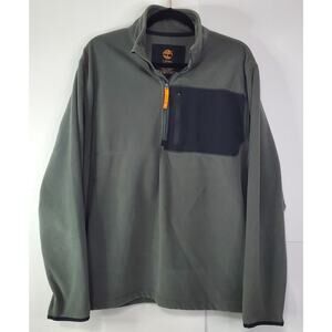 Timberland Men's Large Pullover 1/4 zip Long Sleeve Fleece Utility Pocket